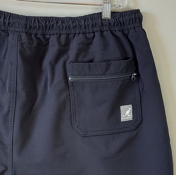 Kangol Men Trunks Board Swim Shorts XXL Black Tonal Cargo Swimwear Drawstring - Picture 4 of 9